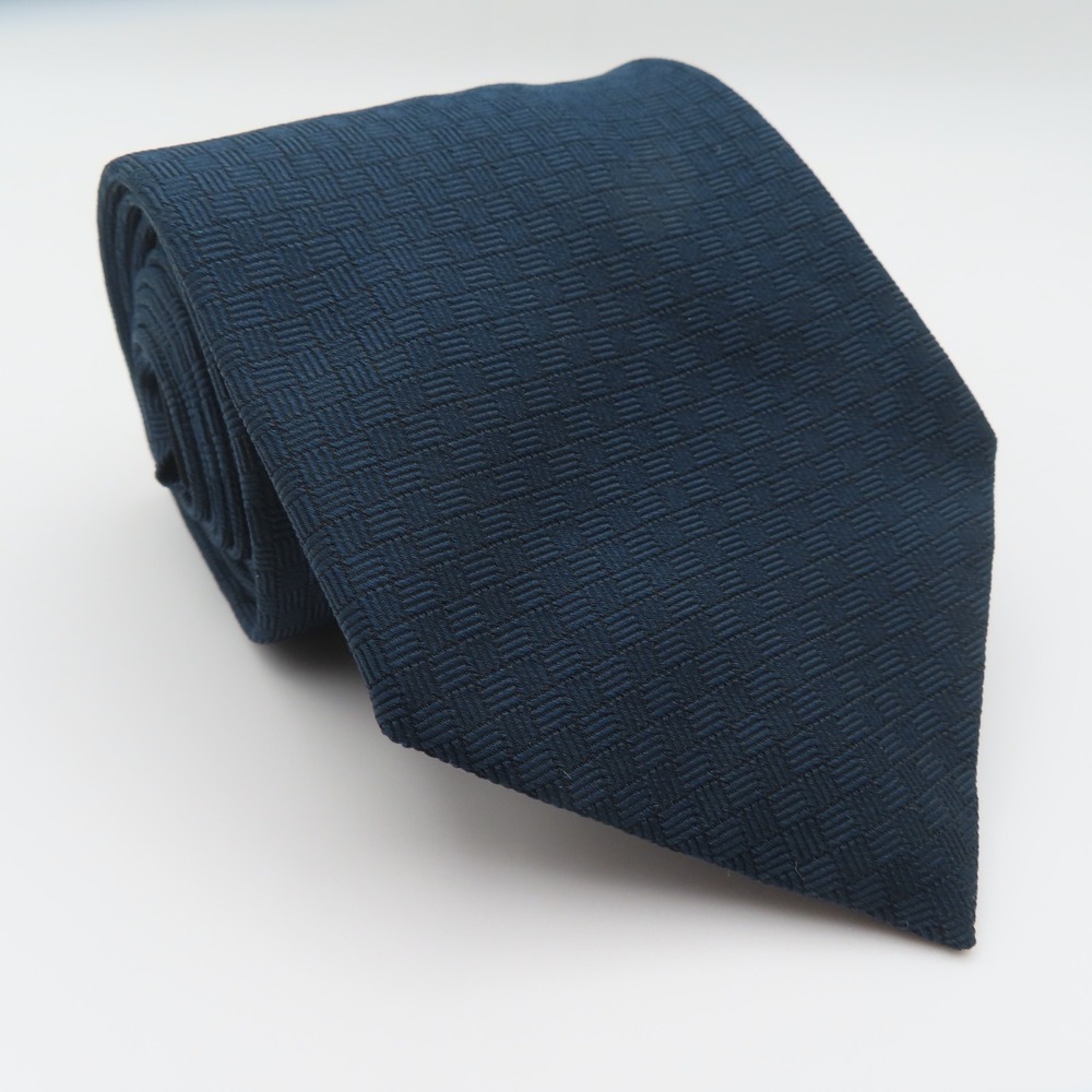 Fendi Tie Silk Blue Checked Parquet 3.5" Wide 57" Long Italy